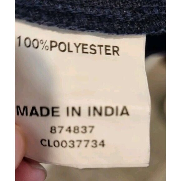 Eshakti Navy Blue Textured 3/4 Sleeve Fluted Hem V Neck Dress Pockets Sz 1X/16w - Picture 8 of 8